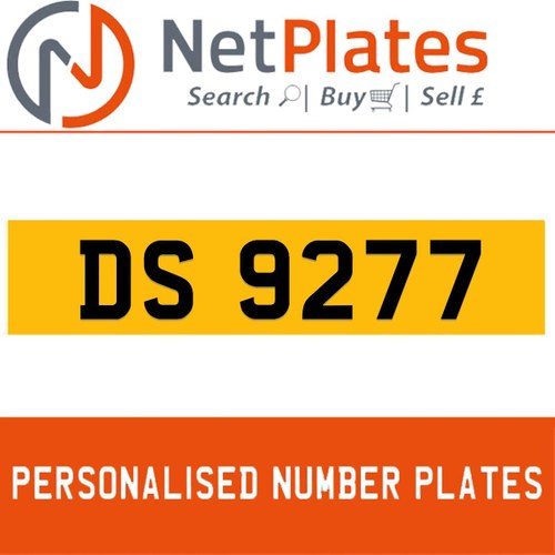 1900 DS 9277 Private Number Plate from NetPlates Ltd In vendita