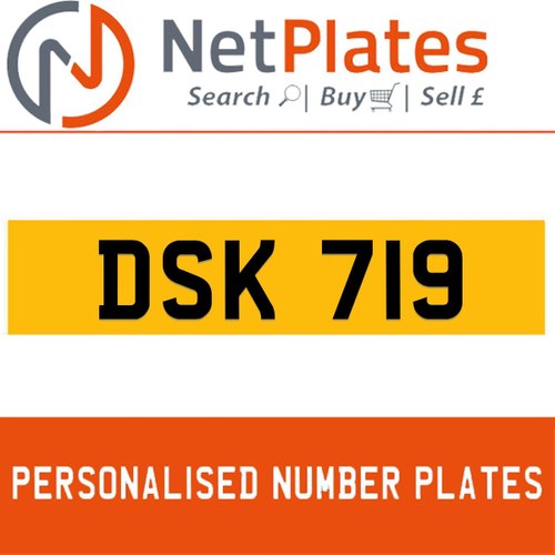 1900 DSK 719 Private Number Plate from NetPlates Ltd For Sale