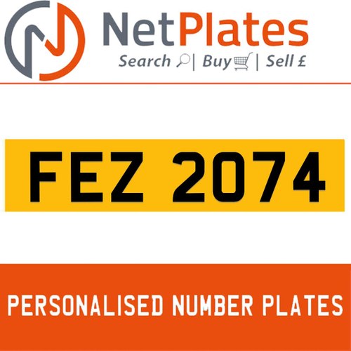 1900 FEZ 2074 Private Number Plate from NetPlates Ltd In vendita