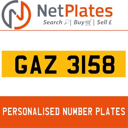 1900 GAZ 3158 Private Number Plate from NetPlates Ltd For Sale