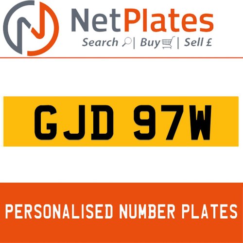 1900 GJD 97W Private Number Plate from NetPlates Ltd In vendita