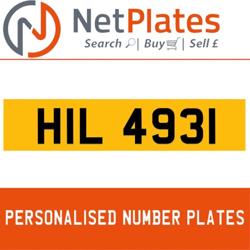 1900 HIL 4931 Private Number Plate from NetPlates Ltd In vendita