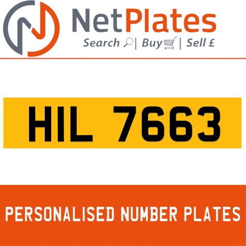 1900 HIL 7663 Private Number Plate from NetPlates Ltd In vendita