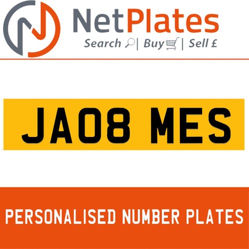 1900 JA08 MES Private Number Plate from NetPlates Ltd In vendita