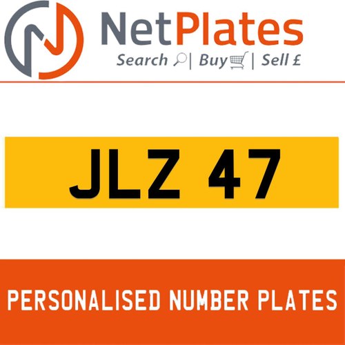 1900 JLZ 47 Private Number Plate from NetPlates Ltd In vendita