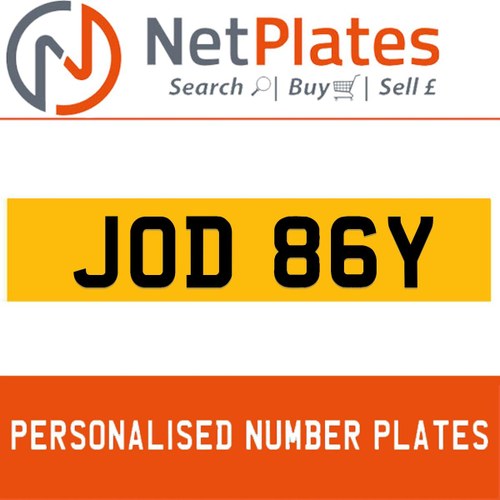 1900 JOD 86Y Private Number Plate from NetPlates Ltd For Sale