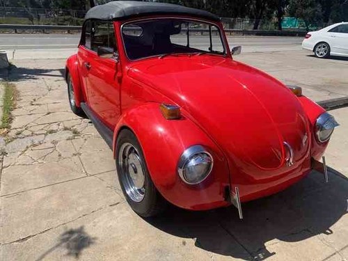 1972 VW Super Beatle Convertible Fun Cali Red driver $12.9k For Sale