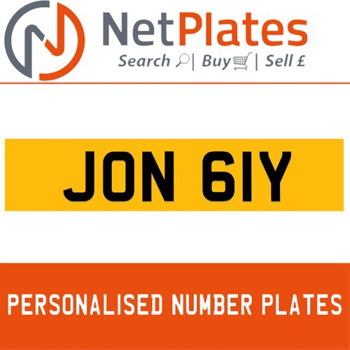 1900 JON 61Y PERSONALISED PRIVATE CHERISHED DVLA NUMBER PLATE For Sale