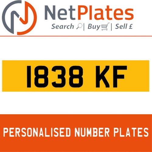 1900 1838 KF PERSONALISED PRIVATE CHERISHED DVLA NUMBER PLATE For Sale