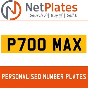 1900 P700 MAX PERSONALISED PRIVATE CHERISHED DVLA NUMBER PLATE For Sale