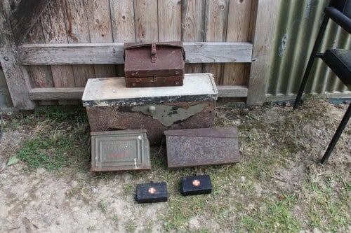 1920 TOOL or BATTERY BOX for Old Car / Military Vehicle In vendita