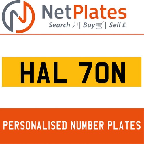 1900 HAL 70N PERSONALISED PRIVATE CHERISHED DVLA NUMBER PLATE For Sale
