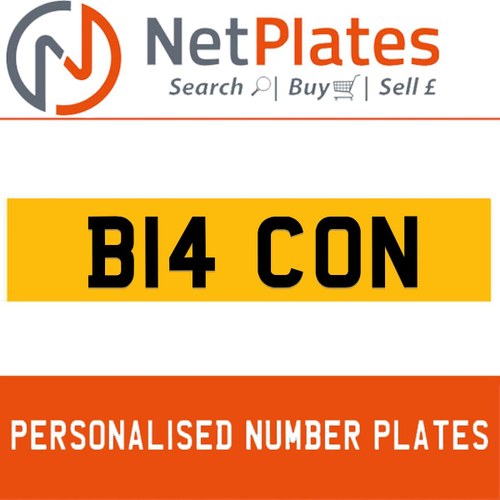 1900 B14 CON PERSONALISED PRIVATE CHERISHED DVLA NUMBER PLATE For Sale