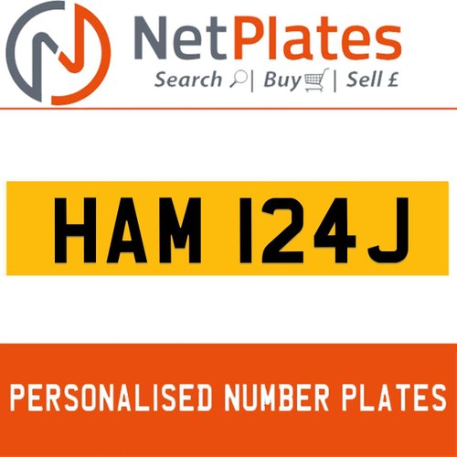 1900 HAM 124J PERSONALISED PRIVATE CHERISHED DVLA NUMBER PLATE For Sale