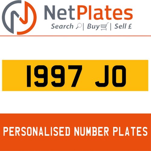 1900 1997 JO Private Number Plate from NetPlates Ltd For Sale