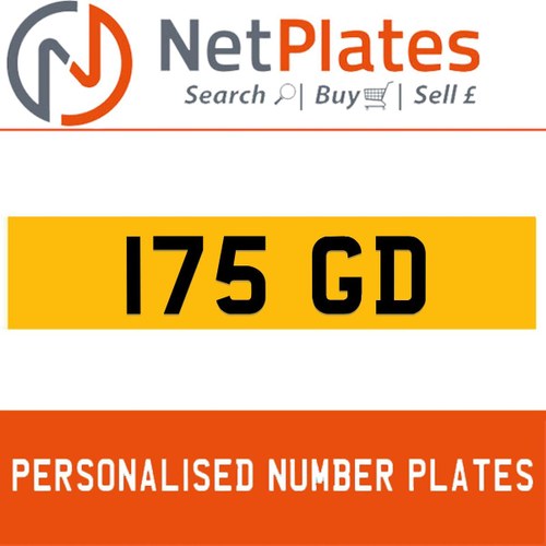 1900 175 GD Private Number Plate from NetPlates Ltd In vendita