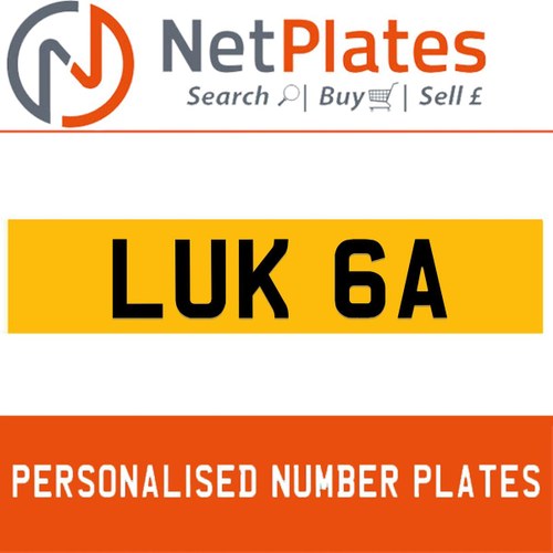 1900 LUK 6A Private Number Plate from NetPlates Ltd For Sale