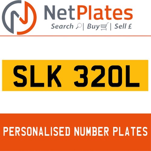1900 SLK 320L Private Number Plate from NetPlates Ltd In vendita