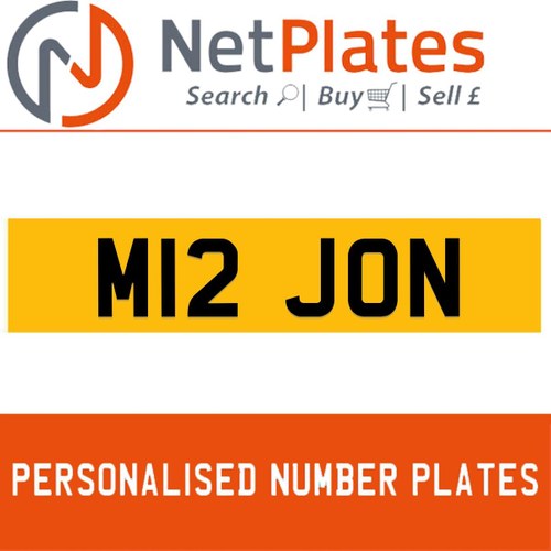 1900 M12 JON Private Number Plate from NetPlates Ltd In vendita