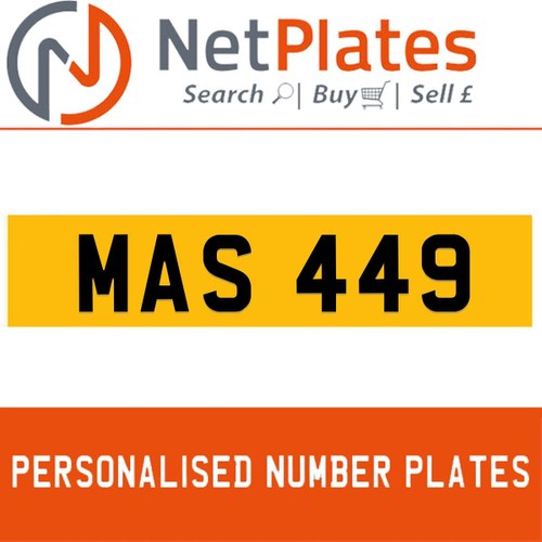 1900 MAS 449 Private Number Plate from NetPlates Ltd In vendita