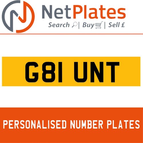 1900 G81 UNT Private Number Plate from NetPlates Ltd For Sale
