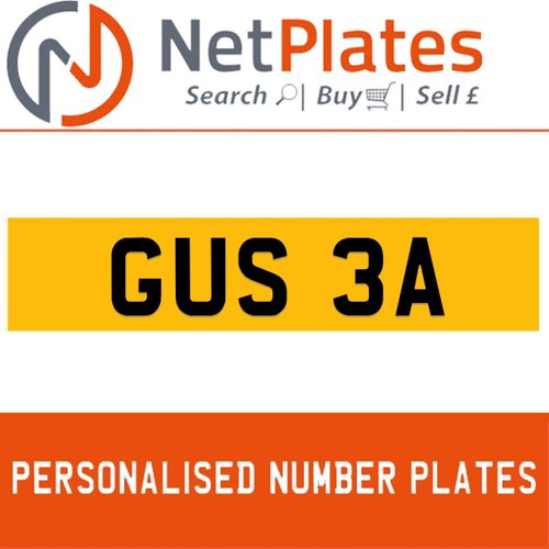 1900 GUS 3A Private Number Plate from NetPlates Ltd In vendita