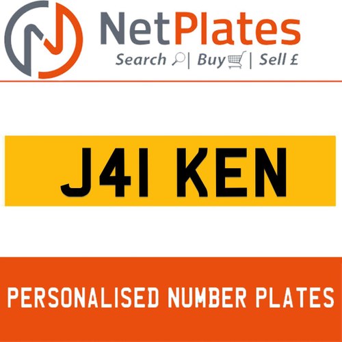 1900 J41 KEN Private Number Plate from NetPlates Ltd In vendita