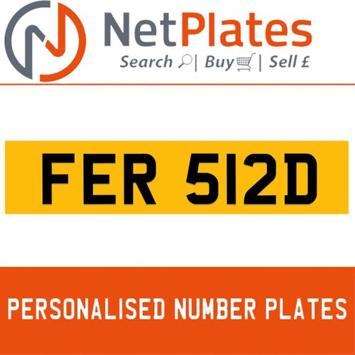 1900 FER 512D Private Number Plate from NetPlates Ltd In vendita