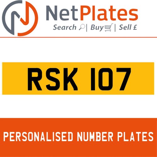1900  RSK 107 Private Number Plate from NetPlates Ltd For Sale