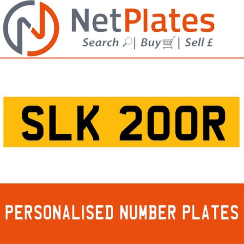 1900 SLK 200R Private Number Plate from NetPlates Ltd In vendita