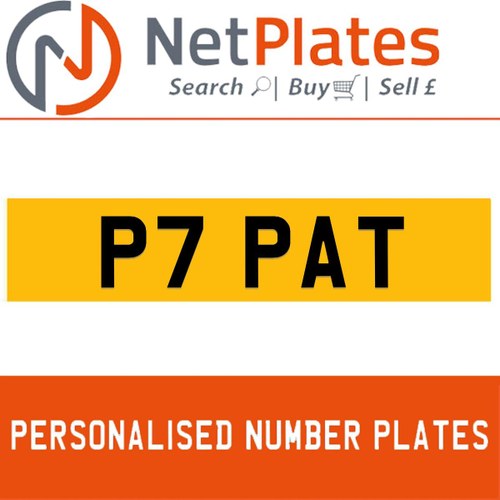 1900 P7 PAT Private Number Plate from NetPlates Ltd In vendita
