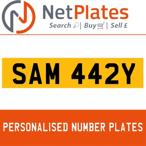 1900 SAM 442Y Private Number Plate from NetPlates Ltd For Sale