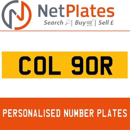 1900 COL 9OR Private Number Plate from NetPlates Ltd For Sale