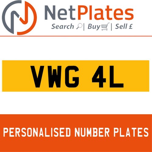 1900 VWG 4L Private Number Plate from NetPlates Ltd For Sale