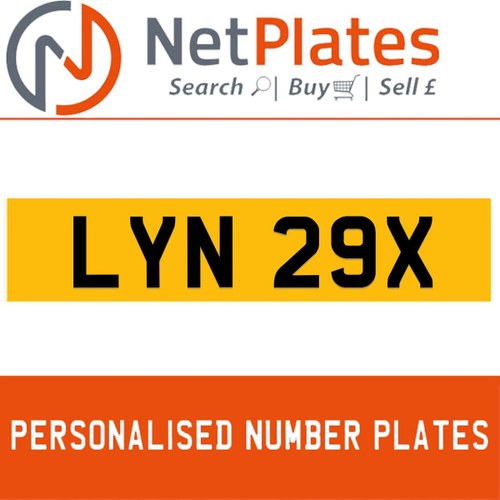 1900 LYN 29X Private Number Plate from NetPlates Ltd In vendita