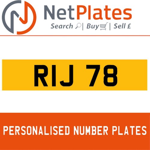 1900 RIJ 78 Private Number Plate from NetPlates Ltd For Sale
