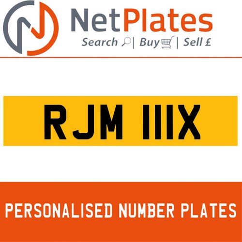 1900 RJM 111X Private Number Plate from NetPlates Ltd In vendita