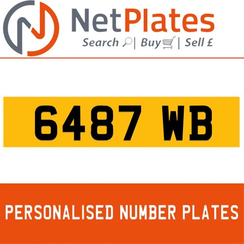 1900  6487 WB Private Number Plate from NetPlates Ltd In vendita