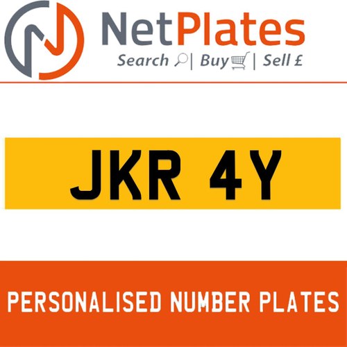 1900 JKR 4Y Private Number Plate from NetPlates Ltd In vendita