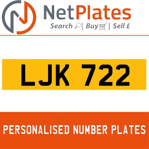 1900 LJK 722 Private Number Plate from NetPlates Ltd In vendita
