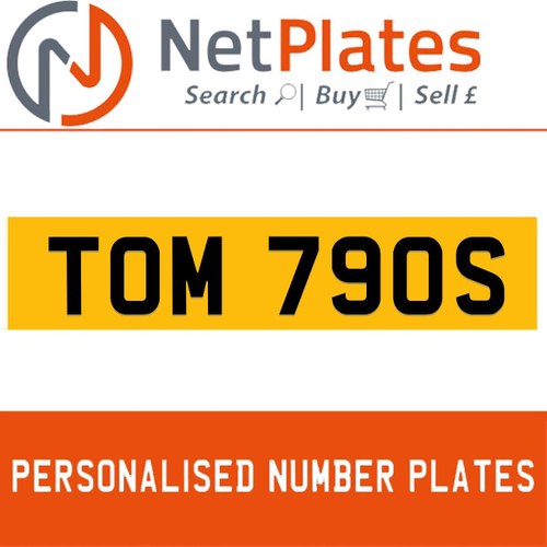 1900 TOM 790S Private Number Plate from NetPlates Ltd In vendita