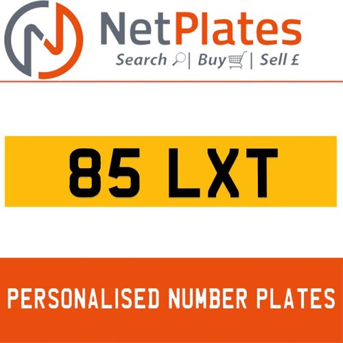 1900 85 LXT Private Number Plate from NetPlates Ltd In vendita