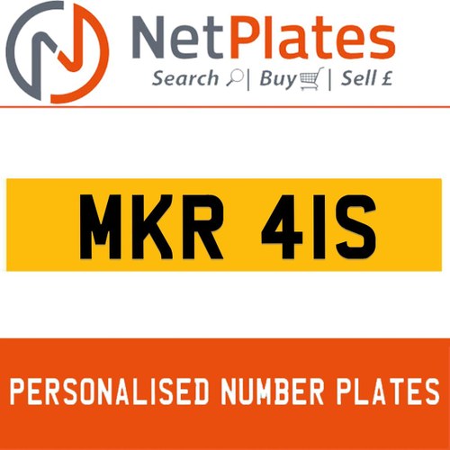 1900 MKR 41S Private Number Plate from NetPlates Ltd For Sale