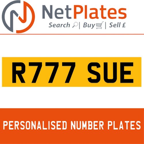 1900 R777 SUE Private Number Plate from NetPlates Ltd In vendita