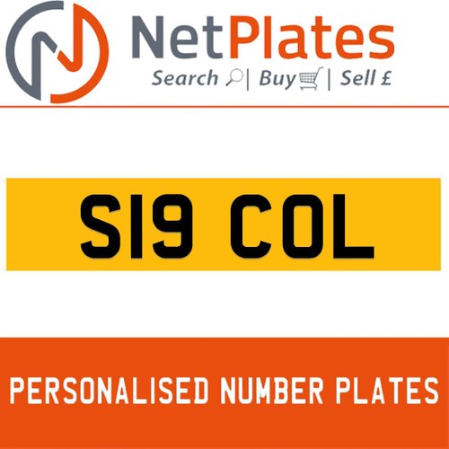 1900 S19 COL Private Number Plate from NetPlates Ltd For Sale