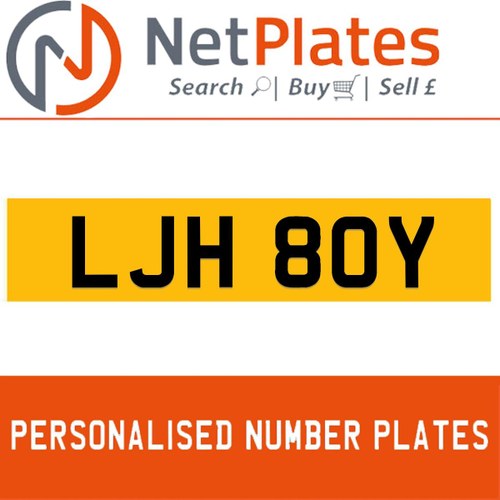 1900 LJH 80Y Private Number Plate from NetPlates Ltd In vendita