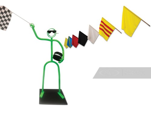 Track Flags with Display Figure In vendita all'asta