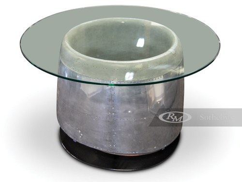 Jet Engine Inlet Glass Cocktail Table In vendita all'asta
