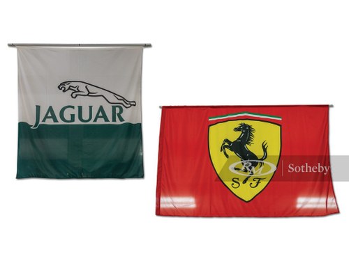 Ferrari and Jaguar Flags In vendita all'asta