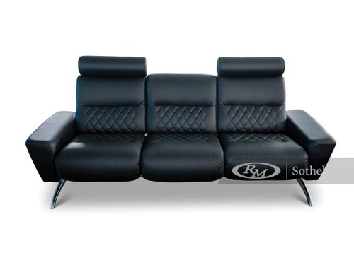Stressless Black Leather Couch For Sale by Auction